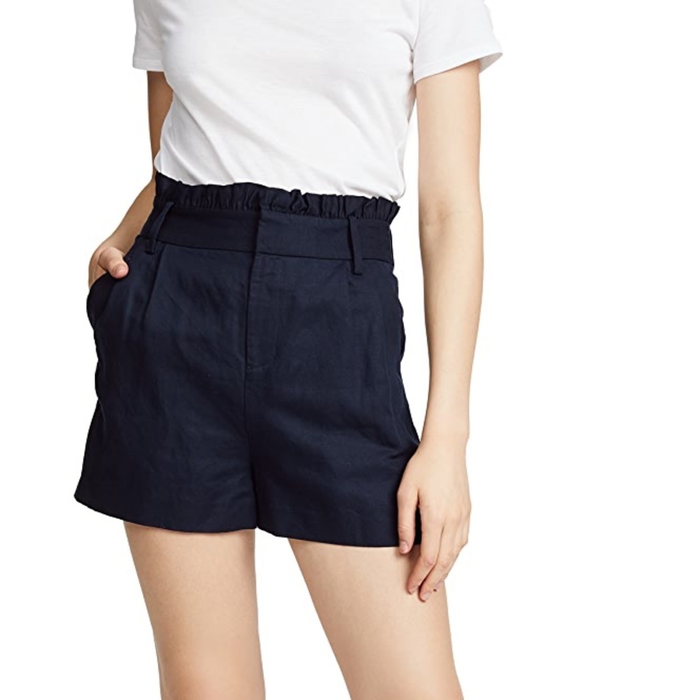 FRAME 100% Linen Black Shorts